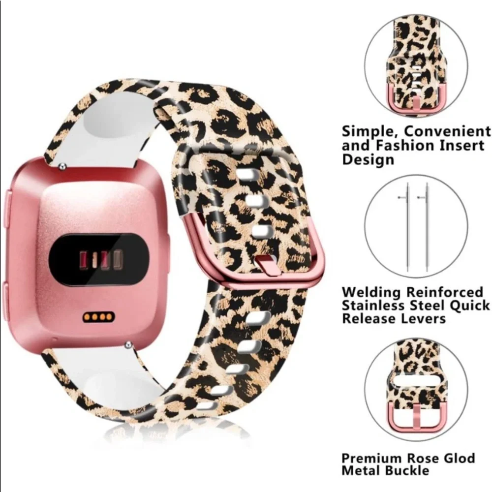 🆕Replacement Silicone Watch Band for FitBit Versa NWOT: Animal Print